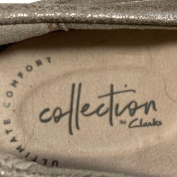 Clarks Gold Metallic Women’s Loafers sz 8.5 Shimmer Lightweight Slip-on Comfort - Picture 4 of 10